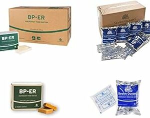 Set Emergency Food, 24 x 500 grammes de BP ER nourriture longue durée et 30 x 500ml d'eau potable spéciale en conserve ration de combat Superset avec aliments longue conservation et eau potable