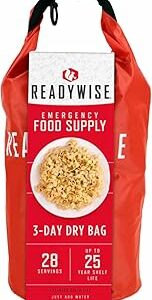 ReadyWise, 28 Portions, Petit-Déjeuner, Déjeuner Et Dîner, Grab & Go Dry-Bag, Lyophilisé, Jusqu'à 25 Ans De Conservation, Nourriture D'Urgence, 3 Jours Pour 1 Personne