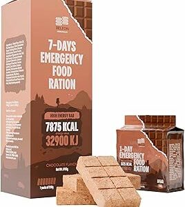 Alimentation d'urgence -- Ration de survie au chocolat -- Durée de conservation de 20 ans -- 7 jours