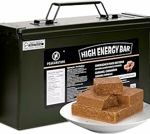 PEAK4RATION Barre à haute énergie | Biscuits de ration d'urgence -- Caramel Cannelle 3kg 13728kcal | Biscuits compressés longue durée de conservation -- Barre alimentaire de survie compacte