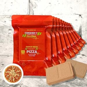 CONVAR-7 Pack barre énergétique Pizza, pour sport et activités de plein air, nourriture pour situations d'urgence, ration de survie. Goût cracker/pizza, emballage compact et longue conservation.